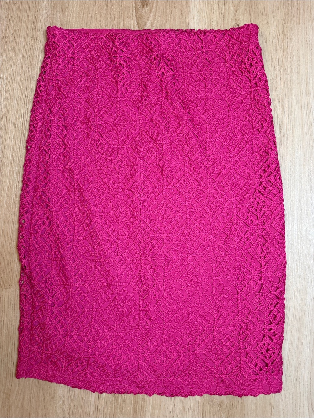 Cupio Crochet Lace Pencil Skirt - Fuchsia